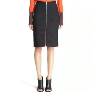 Rag & Bone New York Dark Deep Navy Blue Black High Waisted Wool Midi Skirt